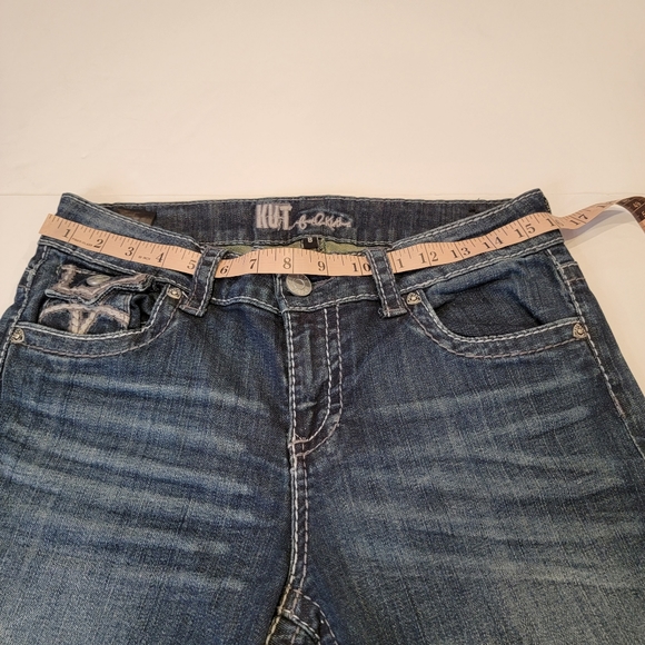 Kut From The Kloth Boot Cut Mid-Rise Dark Wash Button Flap Pocket Jean Size 8 - Picture 4 of 17